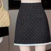 Falda de lunares para mujer, nuevo estilo verano 2026, falda de línea A dulce y seductora con ribete de encaje, de cintura alta, que se ajusta a la cadera, falda corta
