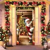 Cortina de Puerta Navideña Tela Colgante Árbol de Navidad Muñeco de Nieve Hombre Mayor Tema Decoración de Entrada Arreglo Festivo Fuente Transfronteriza Fábrica