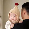 Chapéu de bebê estrela ins outono e inverno chapéu de elfo de tricô quente para proteger as orelhas para meninos e meninas, chapéu de lã para bebê de poucos meses