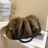 Bolsa de Felpa 2026 Estilo Nuevo Color Degradado Lindo Bolso de Hombro con Cadena de Gama Alta para Mujer Bolso Cruzado de Gran Capacidad para Mujer
