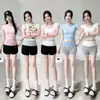 Shorts Deportivos Casuales Holgados de Cintura Alta en A con Contraste Lateral para Mujer Embarazada, Nuevos de Verano 2026