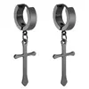 Pendientes Nuevos de Moda para Comercio Exterior Personalidad de Moda Clips para Orejas de Acero Inoxidable en Forma de Cruz para Hombres y Mujeres Sin Lóbulos Perforados