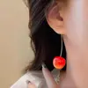 Brincos Longos de Cereja Vermelha para Mulheres, Luxo Acessível Design de Nicho, Brincos Elegantes de Alta Qualidade, Novo Estilo Quente Brincos Simples