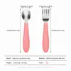 Vajilla Infantil Set Portátil Cuchara Tenedor Acero Inoxidable 304 Vajilla para Alimentación Infantil Bebé Dibujos Animados Tenedor y Cuchara