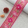 4,5CM Renda de Organza com Bordado Pesado e Pedraria para Roupas Estilo Étnico Artesanal DIY Hanfu Acessórios de Decoração para Trajes Formais