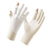 Guantes de seda de hielo de verano, transpirables, para exteriores, antideslizantes, con protección solar, antiultravioleta y pantalla táctil para mujer.