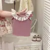 Conjunto de Verão para Meninas, Colete Floral Estiloso com Suspensórios Doces, Novo Conjunto de Renda de Duas Peças 2026 para Bebês