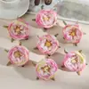S 6cm Estilo Retrô Flor Rosa Simulada com Borda Queimada Artificial para Arranjo Floral DIY Manual Arranjo de Flores Buquê de Casamento Decoração de Casa