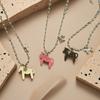 Collar Colgante de Poni con Esmalte de Gota de Dibujos Animados Lindo Mismo Estilo que la Chica Bloggera Divertida Cadena de Collar Versátil Cadena Tendencia