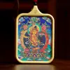 Colgante de Thangka Pintado a Mano de Mano de Buda Cinabrio Collar Protector para Hombres y Mujeres Colgante Portátil Joyería de Xizang Enviado desde la Montaña Jiuhua