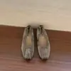 Zapatos Planos de Ballet para Mujer 2026 Nuevos, Retro, Tacón Oculto, Punta Cuadrada, Lazo, Deslizables, Versátiles, Terciopelo Suave