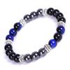 Pulsera transfronteriza de Amazon con cuentas de tambor de plata antigua, mineral de hierro negro, ojo de tigre colorido, pulsera Joker de moda europea y americana.
