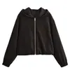 Ropa de Mujer al por Mayor Transfronteriza Estilo Europeo y Americano Color Sólido Sudadera con Capucha y Cremallera Cardigan Sudadera Casual Chaqueta + Traje de Pantalones Rectos