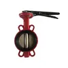Manípulo Braçadeira Dupla Válvula Borboleta Linha Central Vedação Macia Ferro Fundido Válvula Borboleta Vermelho Fogo D71X-16Q Fabricante Tianjin