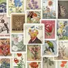 50 Pegatinas de Sellos Retro Graffiti en Inglés Material para Cuaderno de Bocetos Decoración de Álbum de Recortes Pegatinas Impermeables Autoadhesivas