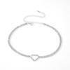 Temperamento Moda Simple Cadena de Garras Collar de Diamante Corazón para Mujer Atmósfera Ins Europea y Americana Collar Gargantilla