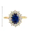 Anillo Nuevo de Diamante Zafiro, Moda Retro, Anillo Personalizado de Alta Gama, Anillo Versátil de Aleación de Zinc