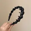 Diadema versátil de lunares ondulada con dientes, accesorio suave para la cabeza, diadema de corona alta, para uso diario, pinza para el pelo de celebridad de internet, accesorio para el cabello