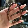 Pulsera de Nudo de Bambú de Sándalo Verde, Pulsera de Nudo de Bambú de Sándalo Emparejada con Fruta de Marfil, Pulsera DIY de Sándalo Verde "Ascendiendo Constantemente"
