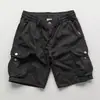 Shorts de trabajo retro americanos de verano para hombre, pantalones casuales elegantes con múltiples bolsillos, holgados y versátiles, shorts de longitud media de corte holgado