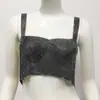 Moda Europea y Americana Transfronteriza de Amazon Ropa para Mujer Camisola Metálica Personalizada de Escote Bajo Tops para Mujer Brillo Moda Sexy