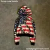 Sudadera con Capucha de Rayas Americanas y Estampado de Leopardo Retro, Combinación de Colores, Estilo Oscuro Y2K, Moda Ins Otoño e Invierno, Transfronteriza, Nuevo Estilo Europeo y Americano