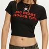 Estilo Europeo y Americano Transfronterizo Primavera y Verano Nuevo Camiseta Top de Manga Corta con Letras de Moda Ajustada Corta para Mujer