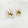 Pendientes Elegantes Sencillos Metal Gotas de Agua Textura de Concha Pendientes de Mujer Pendientes Comodín Diario C266