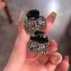 Exquisito Clip para el Cabello Pequeño con Forma de Lazo Totalmente Diamantado Pinza Pequeña Mini Pinza para Flequillo Accesorios para el Cabello Mujeres Frente Lado Flequillo Adorno para la Cabeza Mujeres