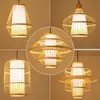 Lustre de Bambu Chinoiserie Lanterna Zen para Sala de Chá Restaurante Restaurante de Hot Pot Pousada Sudeste Asiático Lâmpadas Japonesas Criativas