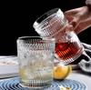 Vaso de Vidrio Retro en Relieve con Borde Dorado Girasol Taza de Agua Tienda de Té con Leche Bebida Fría Jugo Transparente Copa de Vino Cerveza