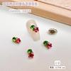 Venta al por mayor de joyas para decoración de uñas con forma de red de diamantes de colores rojos y checos, con acabado de bola de diamante de color caramelo.