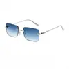 Nuevas Gafas de Sol de Moda Sin Marco con Diamantes, Gafas de Sol Metálicas Retro, Gafas de Sol con Protección UV que Cambian de Color, Modernas