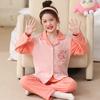 Novos Pijamas Infantis para Meninos, Roupa Térmica de Manga Longa para Primavera e Outono para Crianças Mais Velhas, Conjunto de Cardigan e Roupa de Casa para Meninas 2025