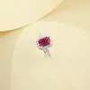 Anel de Casamento Zhou Hengfu Rubi Cultivado Prata S925 Anel de Diamante Moda Vintage de Alta Qualidade Para o Dia a Dia Atacado Venda Quente Transfronteiriça