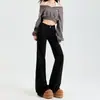 Jeans Acampanados Negros de Tiro Bajo para Mujer, Tendencia de Verano Nuevo Estilo, Pierna Ancha Suelta, No Ajustados, Pantalones Bootcut Caídos