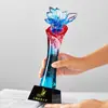 Ventas Directas de Fábrica Producción de Trofeos de Vidrio Personalizados Grabado Gratuito Trofeo de Cristal Regalo Souvenir Trofeo de Premio Ahora