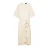 Vestido longo popular solto reto cor sólida francês nicho vestido saia primavera francês nicho design para ir ao trabalho
