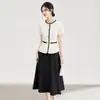 2610308-Vestido Nanyou Xiaoxiangfeng para Mulheres, Novo Estilo de Verão, Falso Duas Peças, Vestido Moderno e Juvenil