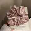 Elástico de Cabelo Scrunchie Cetim Perolado com Strass para Mulheres, Prendedor de Cabelo para Coque Grande, Elástico para Rabo de Cavalo Baixo, Acessório de Cabelo