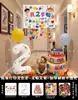 Decoración de Escena de Cumpleaños Lluvia de Globos para Cumpleaños Infantil Niño de 3 Años 2 Años Atmósfera de Ceremonia Tela Colgante para Niña Pequeña