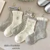 Calcetines Finos Versátiles Lindos de Primavera y Otoño Calcetines de Malla Transpirables de Media Pantorrilla para Niñas Calcetines de Media Pantorrilla Infantiles con Lazo