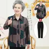 Ropa de Primavera para Mujeres de Mediana Edad y Mayores, Camisa de Abuela, Top de Manga Larga para Mamá de 60-70 Años, Chaqueta Delgada para Abuela de 80 Años