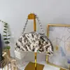 Bolsa de Noche para Mujer de Comercio Exterior Transfronterizo Lujo Ligero de Gama Alta Europea y Americana Metal Electrochapado Acrílico en Forma de Abanico Bolso de Mano para Eventos
