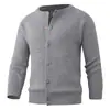 Tendência Casual Americana Turquesa Botão Gola Redonda Casaco Suéter Masculino Feminino Outono Inverno Solto Par Tricô Cardigã