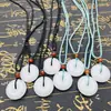 Colgante de hebilla de seguridad de jade blanco sintético, cuerda de collar de hebilla de seguridad de jade blanco sintético, colgante de cuerda para collar, todo a juego, para hombres y mujeres, de tirar y empujar, venta al por mayor
