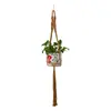Bolsa de red personalizada para maceta, colgador de cesta colgante para verdor de plantas, correa colgante de cuerda de algodón y lino tejida a mano, cesta colgante para maceta