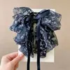 Pinza de Garra con Cinta de Lazo Floral para Mujeres Nuevo Estilo 2026 Parte Trasera de la Cabeza Pinza de Tiburón Pinza para Cabello Semirecogido Accesorio para el Cabello Pasador