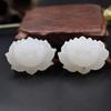 Colgante de Flor de Loto de Jade Blanco Afgano Agujero Superior e Inferior Flujo Su Pei diy Colgante de Loto Yu Pei Colgante de Jade Joyería