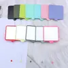 Espejo de maquillaje de mano cuadrado espejo de cadena de cuentas diy Espejo de tocador portátil de una cara espejo de maquillaje de plástico multicolor al por mayor